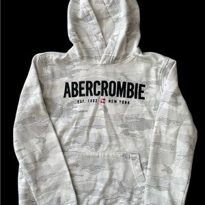 Abercrombie & Fitch Kids White/Gray Hoodie Sweater